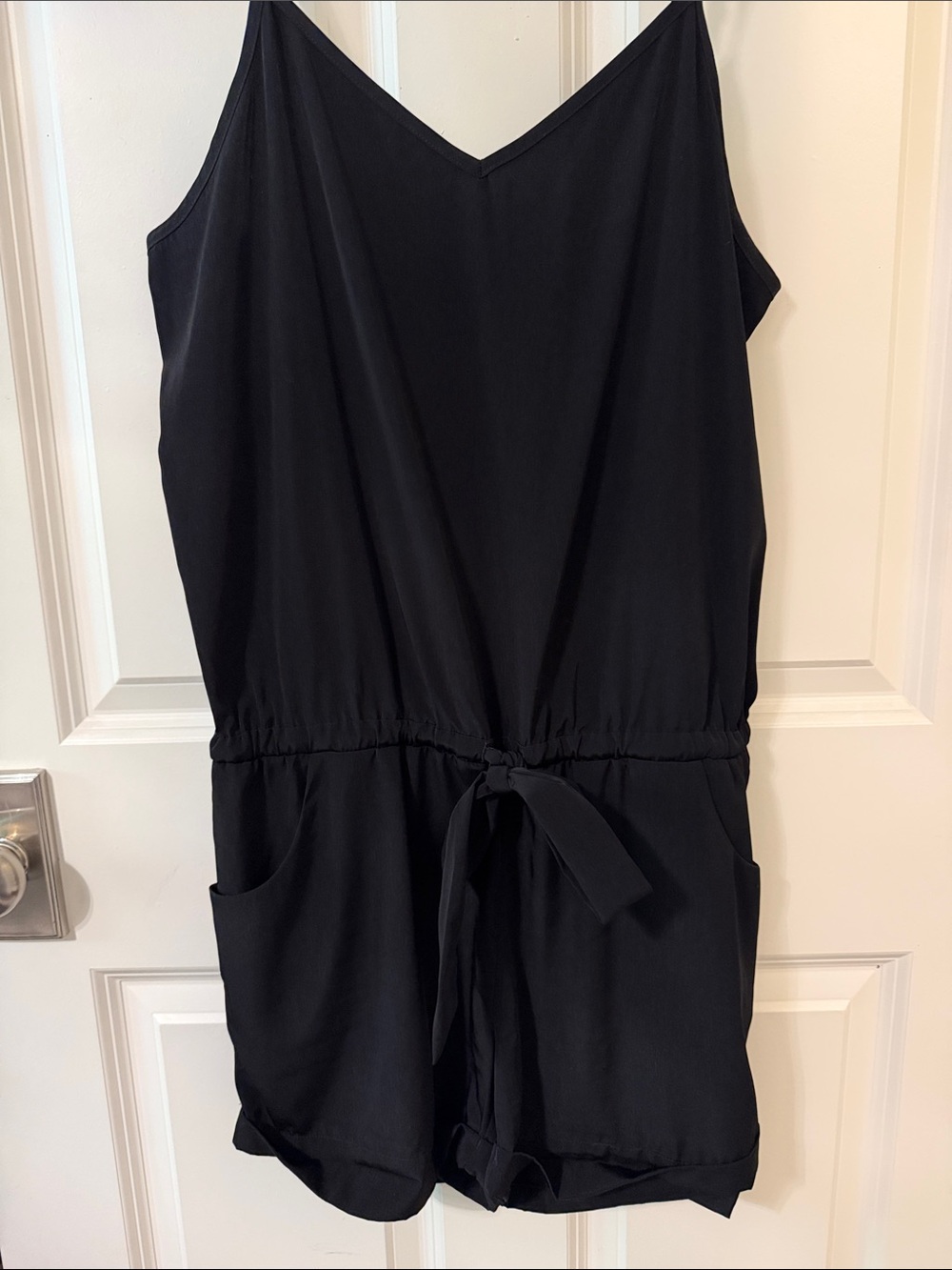 J. Crew Black Sleeveless V-Neck Romper
